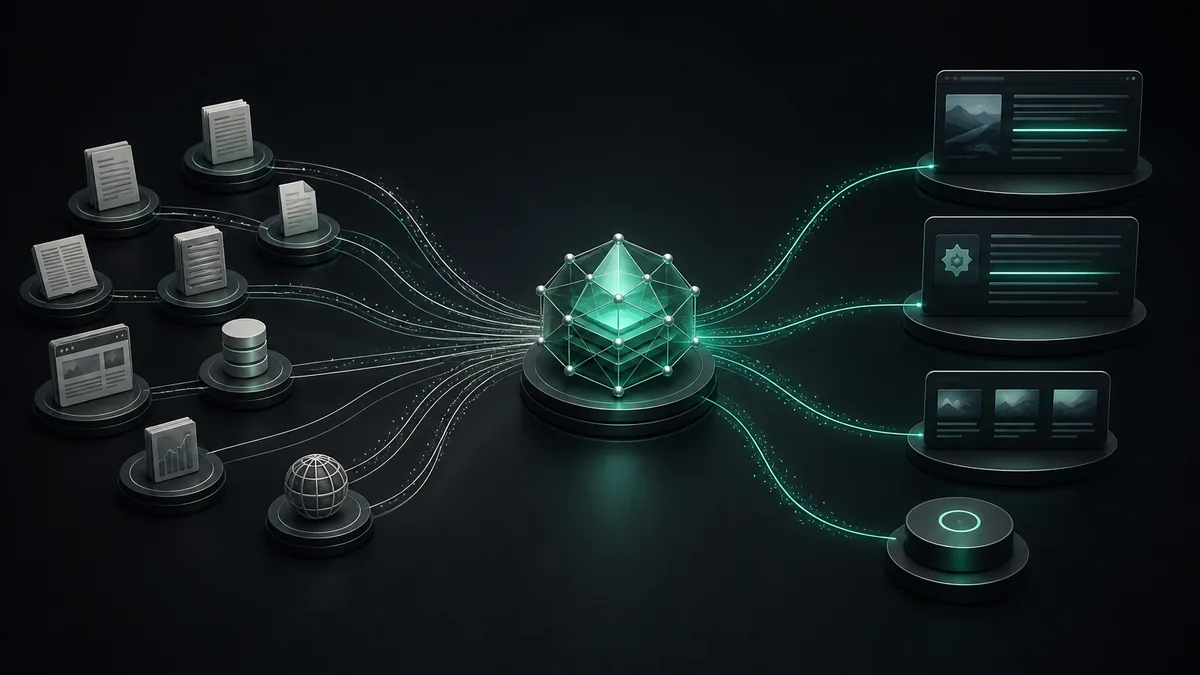 A structured brand entity connected to independent sources and multiple generative answer surfaces